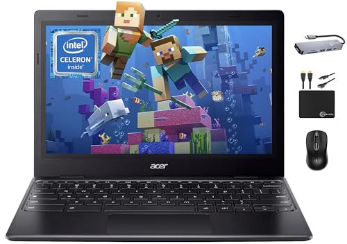Acer Laptop Chromebook 311 para negocios de estudiantes 2025, procesador Intel N4500 de doble núcleo, pantalla HD de 11.6 pulgadas, 4 GB de RAM, 192 GB (eMMC de 64 GB + tarjeta de 128 GB), cámara web,