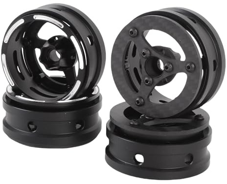 Fabater 4pcs Kohlefaser -Beadlock -Felgen, 1,9 Zoll Ultra -leichte Rad Felgen, räders RC Rim Hub, Beadlock -räders Felgen für SCX10 D90 Capra 1/10 RC Crawler, 3 Spoke