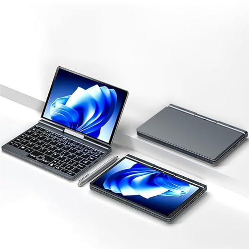 MeekRhynche 8 Inch 2-in-1 Notebook Tablet PC Portable Mini Laptop Intel Alder Lake N100 Touchscreen 360° Rotatable 12GB RAM 256GB SSD WiFi 6 Windows 11