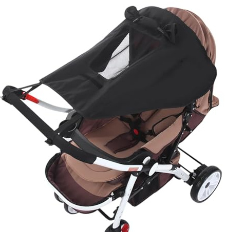 Universal-Sonnenblende für Kinderwagen, Markise, verstellbar, Sonnensegel für Kinderwagen, Sonnen- und Windschutz, Regenschirm, Regenschirm, Sonnenschutz mit Bullauge