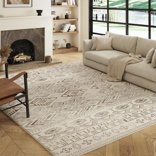 Decoranddecor Aztec Rugs Living Room 160x230cm Washable Non-Slip