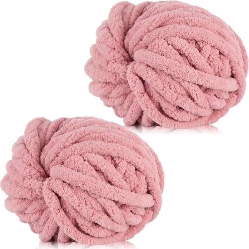 Xtrillogen Lot de 2 pelotes de laine épaisse (rose peau)