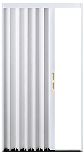 Sxlawesom 100% blickdichte Falttür Komplett aus Aluminiumlegierung Faltbare Schranktüren mit Vorhang Geeignet für Schlafzimmer, Wohnzimmer und Türrahmen(White Right,1110x2030mm)