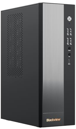 Blackview NEX60 SFF Desktop Computer PC Win 11 Pro, Intel Raptor lake Core 5 210H (8C/12T), 16GB RAM 512GB SSD (Up to 64GB+4TB), 4K@60Hz HDMI+DP Display, 15 Ports/USB3.2/WiFi6/BT5.2 [3-Year Warranty]