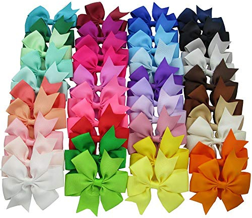 Cozyswan Haar-Clips, 40 Stück / Farben modisches Design Für Mädchen, Boutique Alligator-Clip mit Haarschleifen