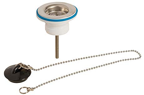 Plumbob 773578 Strainer Waste with Plug & Chain 1-1/4, White