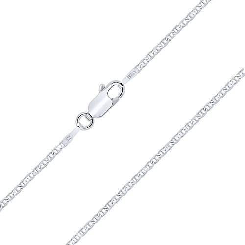 Planetys - Collier - Chaîne Argent 925/1000 - Maille Marine - Finition Rhodié - Largeur : 1.8 mm