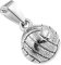 BlackAmazement Anhänger Edelstahl Handball Volleyball Fussball Lederband Halskette Gold (Farbe Silber mit Kette)
