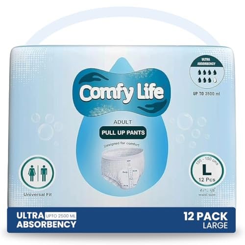 Comfy Life Premium Adult Incontinence Pull Up Diaper Pants 12 Pack High Absorbency (Large)