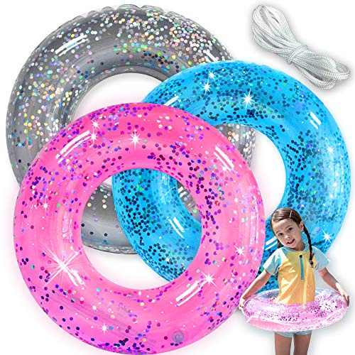 Pool Floats Kids 3 Pack, Inflatable Swim Rings for Kids Pool Tubes Toys