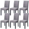 LiveGo Dining Chair Covers Set of 6,Stretch Dining Chair Protective Slipcovers,Elastic Removable Washable Chair Protector Seat Covers for Dining Room Banquet Party Home Decoration(C-sliver grey, 6PCS)