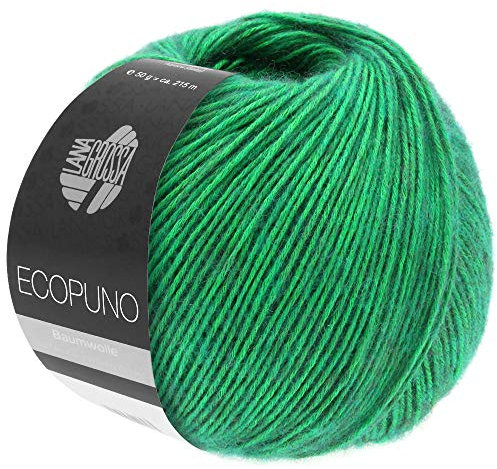 LANA GROSSA Ecopuno | Edle Netzgarnstruktur aus Baumwolle gefüllt mit Merino/Alpaka | Handstrickgarn aus 17% Schurwolle & 11% Alpaka Wolle | 50g Wolle zum Stricken & Häkeln | 215m Garn FB 41