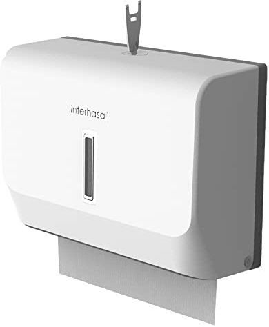 interhasa! Kommerzieller Papierhandtuchspender, Wandmontage, C-Falz, Handtuchspender, Küche, Bad, Restaurants (weiß)