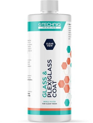 Gtechniq Marine Glass and Plexiglass Coat for Boats, Yachts, Powerboats and Jet Skis, Water Repellent Window Cleaner - 250ml