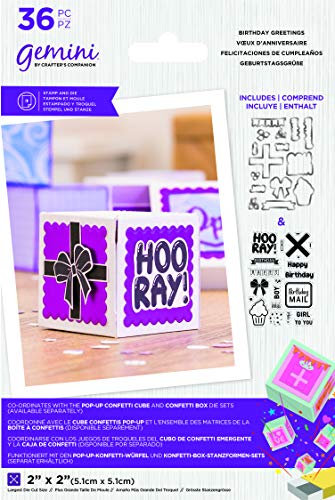 Crafter's Companion Gemini Pop-Up-Konfetti-Kollektion, Stempel und Geburtstagsgrüße, Silber, Einheitsgröße