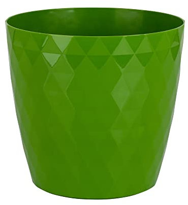 Home Garden Ornaments Green Plant Pots Indoor 30cm Diameter – Round Plant Pot with Glossy Crystal Surface – Decorative Flower Pot – Plastic Flower Pots Outside (Ø30cm, Green Crystal)