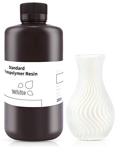 ELEGOO 3D Drucker LCD UV Resin, 405nm Rapid Photopolymer Resin für LCD/DLP 3D Drucker Photopolymer Harz, 1000g Weiß