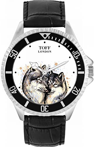 Toff London Wolves in Love Herren Armbanduhr 42mm Gehäuse Custom Design