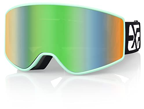 EXP VISION Skibrille Kinder,Ski Snowboard Brille Brillenträger Snowboardbrille Schneebrille Verspiegelt für Junior Jungen Mädchen Teenager 4-14 Jahre