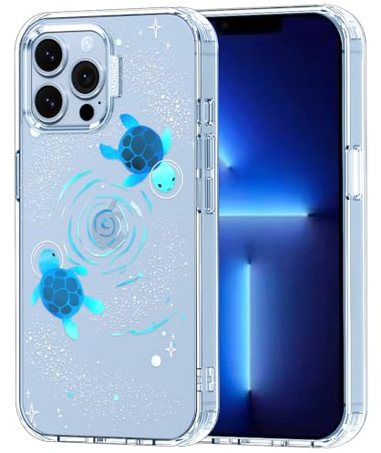 MOSNOVO Case for iPhone 13 Pro Max, [Buffertech 6.6ft Military-Grade Drop Protection] [Anti Peel Off Tech] Clear TPU Bumper Phone Case Cover Design - Space Turtle