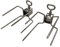 Set of 2 Stainless Steel Chicken Rotisserie Spit Forks for Hog Roast 20mm x 20mm Square Skewer