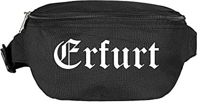 Erfurt Bauchtasche - Altdeutsch Bedruckt - Gürteltasche Hipbag Schwarz