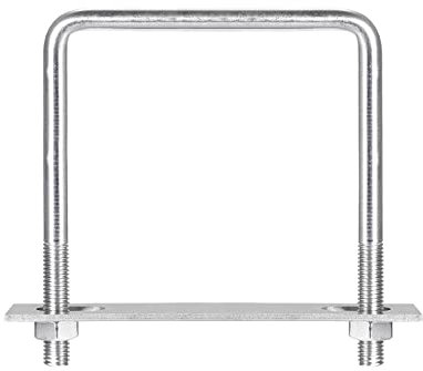 sourcing map Square U-Bolts, 113mm(4.45) Inner Width 135mm Length M10 304 Stainless Steel U Clamp Bolt with Nuts and Plates, for Boat Trailer