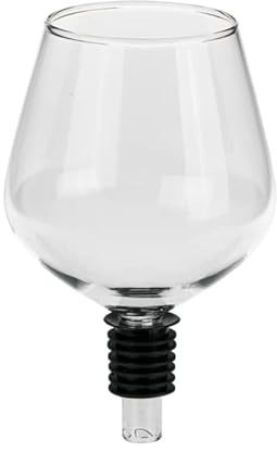 Seaside No.64 - Flaschenaufsatz aus Glas mit Silikondichtung. Aufsatz als Weinglas ca. 13cm groß - Geschenkartikel/Spaßartikel verpackt im Geschenkkarton