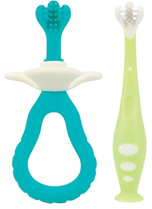 Dr. Talbot's 2-Piece Infant Toothbrush Training Set with Easy Grip Handle - 6+ Months