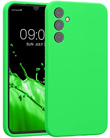 kwmobile Hülle kompatibel mit Samsung Galaxy A34 5G - Hülle Silikon gummiert - Handyhülle - Handy Case in Neon Grün
