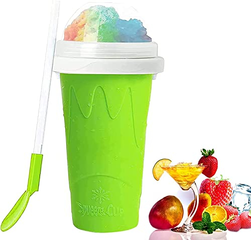 Deals Magic Frozen bicchiere con cannuccia e cucchiaio per granita istantanea portatile per tutti colore verde