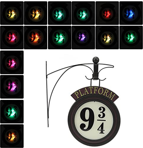 Dilwe Vintage 9 3/4 Night Light, Home Decor Metal Color Changed Platform Wall Hanging Night Light for Movie Lovers for Birthdays, Christmas, New Year, Halloween, Etc