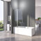 Duschtrennwand für Badewanne 100 x 140 cm Faltwand für Badewanne 6mm ESG Glas Nano Beschichtung Duschtrennwand Badewannenaufsatz