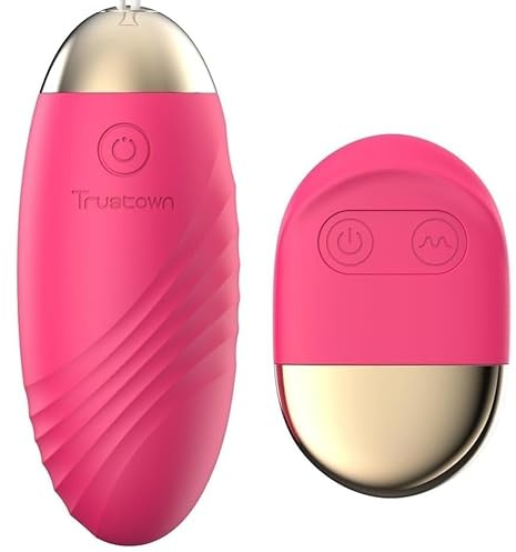 Trustown Vibrateur à Oeuf à Télécommande & Bullet Vibrateur Massager Portable Silicone Doux Hypoallergénique 10 Modes de Vibration Rechargeable Étanche IPX7 Jouet pour Adultes Femmes et Couples