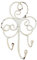 MACOSA SA81254 Hakenleiste nostalgisch 3 Haken vintage Antik-Weiß Metall Dekohaken Shabby Chic Wandhaken Kleiderhaken Wand-Dekoration Küchenhaken
