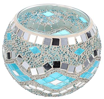 Garneck Mosaik Glas Kerzenhalter Dekorativer Kerzenständer Aus Farbigem Glas Für Teelichter Handgemachter Kerzenhalter Für Romantische Anlässe Hochzeiten Partys Und Wohnraumdekoration