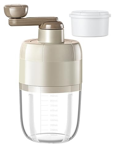 KUNANG Snow Flake Snow Cone Maker, tritaghiaccio manuale per coni di neve o granite, macchina per ghiaccio rasato, coni di neve senza BPA, 1 stampo per ghiaccio in omaggio (colore kaki)