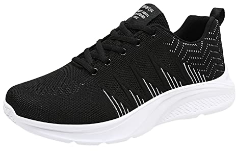 Fulidngzg Bequeme Schuhe Damen Line Dance Zumba Sneaker Laufschuhe rutschfeste Schwarz Sportschuhe Barfuss Fitnessstudio Orthopädische Turnschuhe Gym Sport Joggingschuhe Hallenturnschuhe