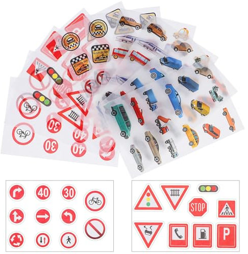 Mipcase Autocollants De Panneaux De Signalisation : Autocollants De Panneaux De Signalisation Routière Autocollants De Panneaux De Signalisation Bande Routière Jouet De Panneau D'arrêt