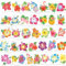 HOWAF 72 Hawaii Tatouage Ephemere Femme Enfant Hibiscus Tatouage, Fleur Hawaienne Tatouage Paillette Enfant Fleur d'Hibiscus Hawaii Autocollants Faux Tatouage Temporaire pour Deco Hawaienne Tropical
