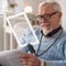Vehoukli 5X Hands Free Magnifying Glass with Light, 3-in-1 Adjustable Large Magnifier for Reading, Ultra-Bright Full Page Magnifier for Low Vision Seniors, Sewing, Neck Wear, Prints, Close Work