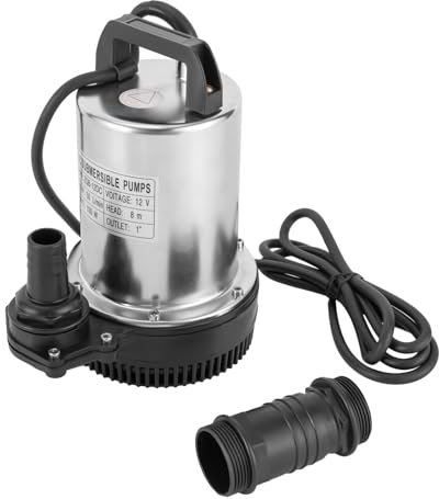 Bomba sumergible de acero inoxidable, 160 W, 12 V, 6000 L/H, bomba de agua sumergible, bomba de agua de alta presión de suministro, bomba de agua sucia, bomba de jardín, altura máxima de extracción 9