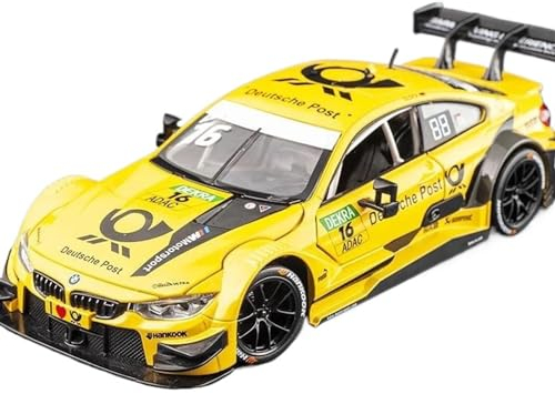 PIPJLCGE Druckgussfahrzeuge Motorfahrzeuge 1:23 for BMW M4 G82 Coupe Alloy Sports Diecast Car Model Collection Fertiges Modellauto (Size : M4 DTM Yellow)