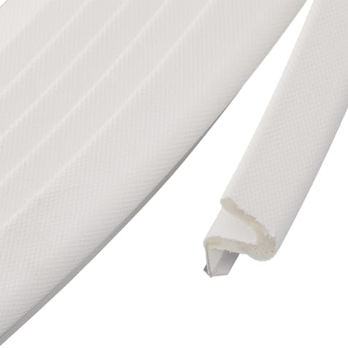 GORGECRAFT 10m x 9.5mm Weather Stripping Door Seal Strip Soundproof Q Foam Door Frame Weatherstrip with Slot Card Installation Seals for Draft Stopper Windows Shower Glass Gaps Filler White