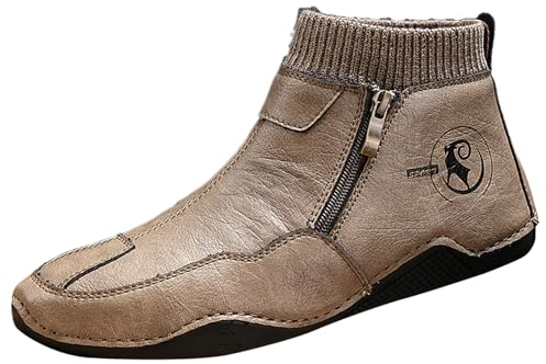 Generico Stivali Stretch Tacco Basso Stivali Uomo Impermeabili Alti Stivali Moto Uomo Invernale Stivali Uomo Invernali Con Pelliccia Stivali Neri Alti Stivali Moto Uomo Touring Invernali