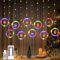 Lewondr 138 LED Weihnachtsvorhang Lichter, Märchenhafte Lichter mit 6H Timer & 8 Modi, USB & Fernbedienung Zeichenfolge Lichter für Weihnachten Schlafzimmer Indoor Dekoration, Buntes Licht