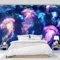 Tapete Selbstklebend Qualle Wandtattoo Dekorative Möbelfolie Dekorfolie Panel Wandaufkleber Wandposter Wandsticker - Fluoreszierende Quallen Wandbild Bilder Wohnzimmer Schlafzimmer Deco