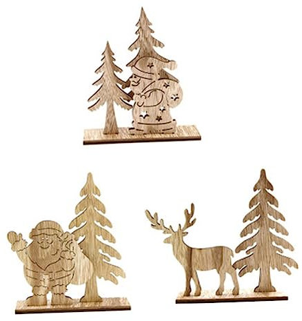 Lurrose 6 Stück Weihnachtsdekoration Aus Holz Zum Basteln Mit Rentieren Dekoration Für Weihnachten Weihnachtsschmuck Mini Rentierfiguren Baum Holzige Dekoration
