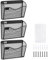 VEVOR Support mural de fichiers, 3 PCs, 1 poche, porte-documents en maille pour magazines, courrier, papier, organisateur mural en métal avec étiquette nominative, pour bureau, maison et école, noir