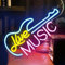 Panneau néon LED en forme de guitare en direct pour décoration murale, alimentation USB, variateur d'intensité, pour barre de musique